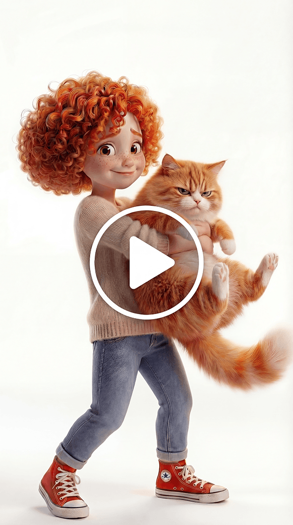 Sweet Girl & Ginger Cat Animation Short